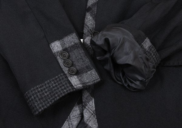 COMME des GARCONS HOMME Dyed Poly Lapel Black Grey Jacket Size S