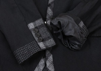COMME des GARCONS HOMME Dyed Poly Lapel Black Grey Jacket Size S