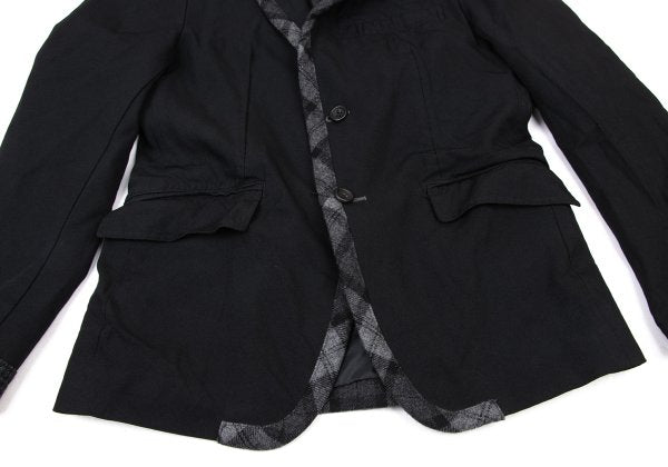 COMME des GARCONS HOMME Dyed Poly Lapel Black Grey Jacket Size S
