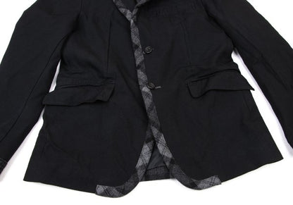 COMME des GARCONS HOMME Dyed Poly Lapel Black Grey Jacket Size S