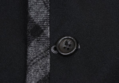COMME des GARCONS HOMME Dyed Poly Lapel Black Grey Jacket Size S