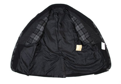 COMME des GARCONS HOMME Dyed Poly Lapel Black Grey Jacket Size S