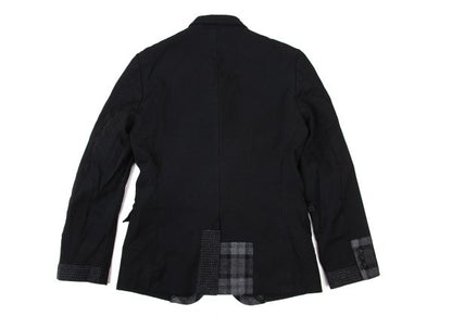 COMME des GARCONS HOMME Dyed Poly Lapel Black Grey Jacket Size S