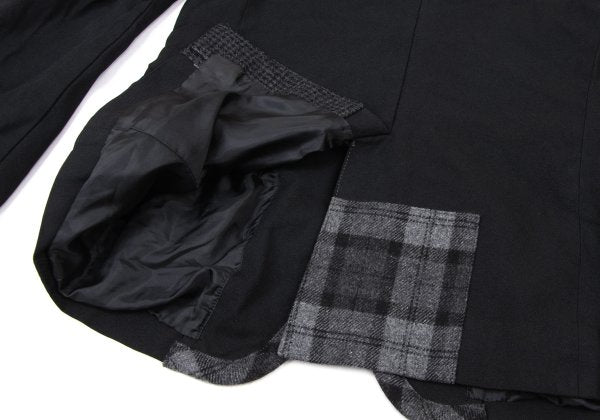 COMME des GARCONS HOMME Dyed Poly Lapel Black Grey Jacket Size S