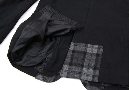 COMME des GARCONS HOMME Dyed Poly Lapel Black Grey Jacket Size S