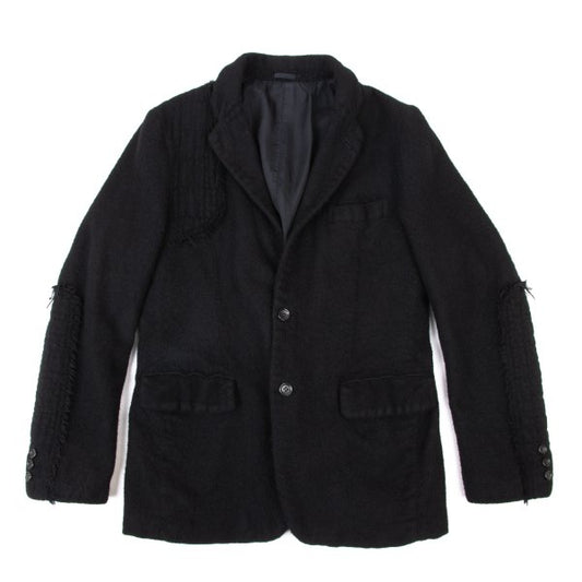 COMME des GARCONS HOMME Felted Wool Raw Jacket Black Size S