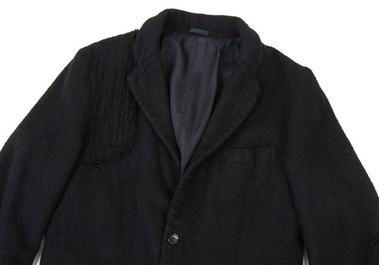 COMME des GARCONS HOMME Felted Wool Raw Jacket Black Size S