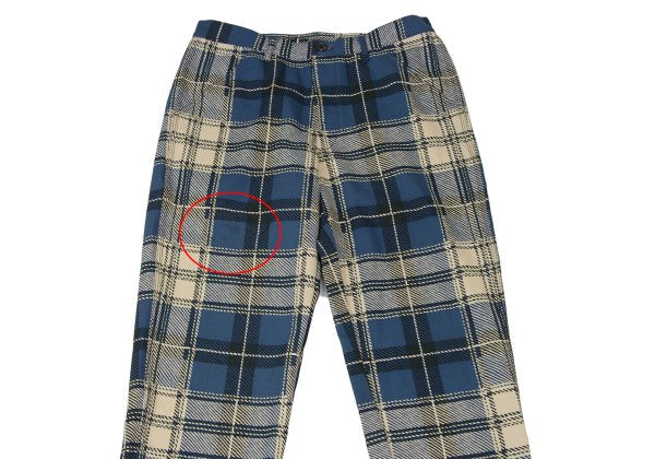 COMME des GARCONS SHIRT Poly Check Pants Blue Size S