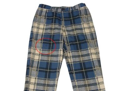 COMME des GARCONS SHIRT Poly Check Pants Blue Size S