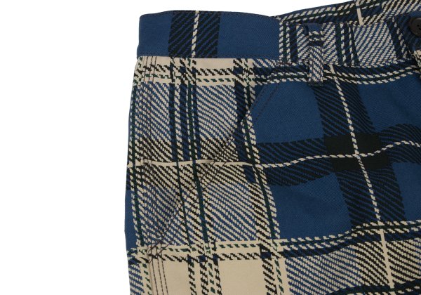 COMME des GARCONS SHIRT Poly Check Pants Blue Size S