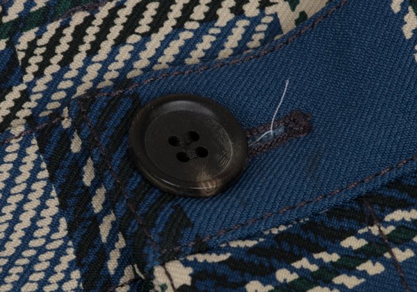 COMME des GARCONS SHIRT Poly Check Pants Blue Size S