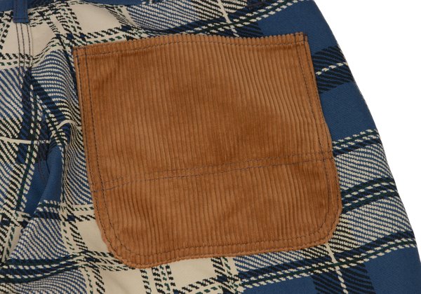 COMME des GARCONS SHIRT Poly Check Pants Blue Size S