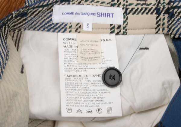 COMME des GARCONS SHIRT Poly Check Pants Blue Size S