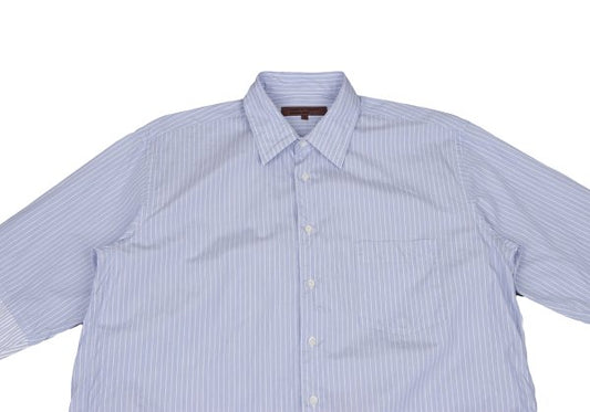 CDG Homme Deux Paneled Stripe Shirt Light Blue White Size M