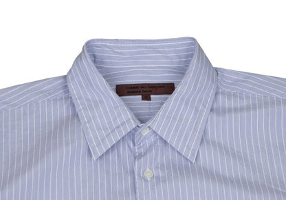CDG Homme Deux Paneled Stripe Shirt Light Blue White Size M