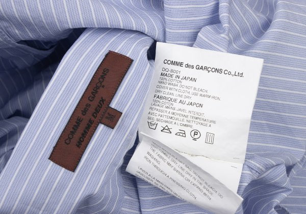 CDG Homme Deux Paneled Stripe Shirt Light Blue White Size M