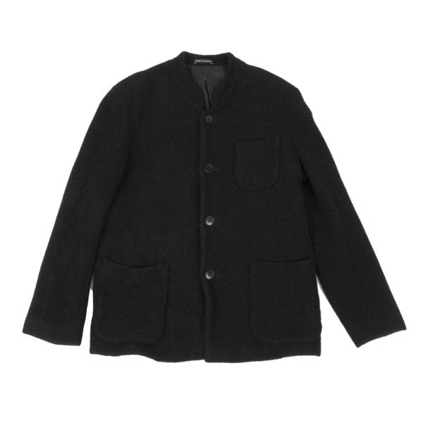 agnes b. homme Wool Blend Pile Stand Collar Jacket Black