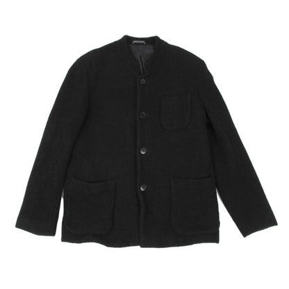 agnes b. homme Wool Blend Pile Stand Collar Jacket Black