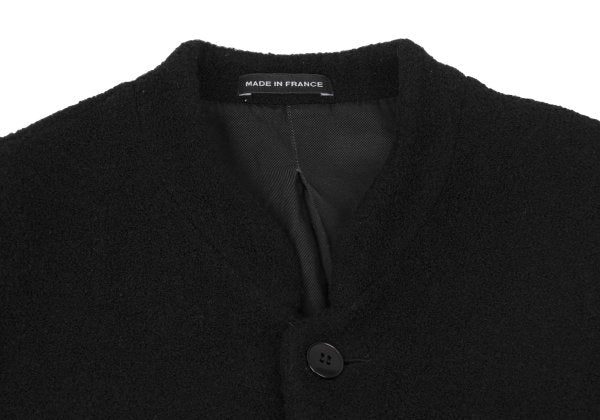 agnes b. homme Wool Blend Pile Stand Collar Jacket Black