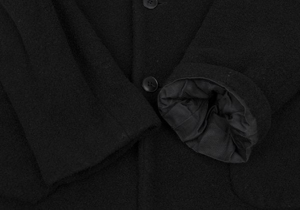 agnes b. homme Wool Blend Pile Stand Collar Jacket Black