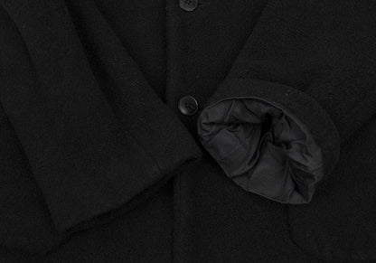 agnes b. homme Wool Blend Pile Stand Collar Jacket Black
