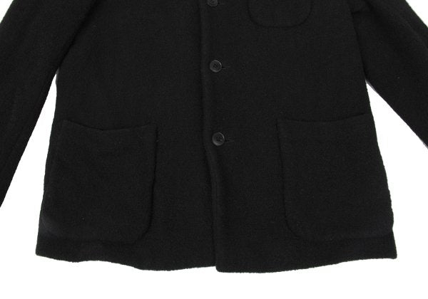 agnes b. homme Wool Blend Pile Stand Collar Jacket Black