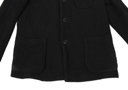 agnes b. homme Wool Blend Pile Stand Collar Jacket Black