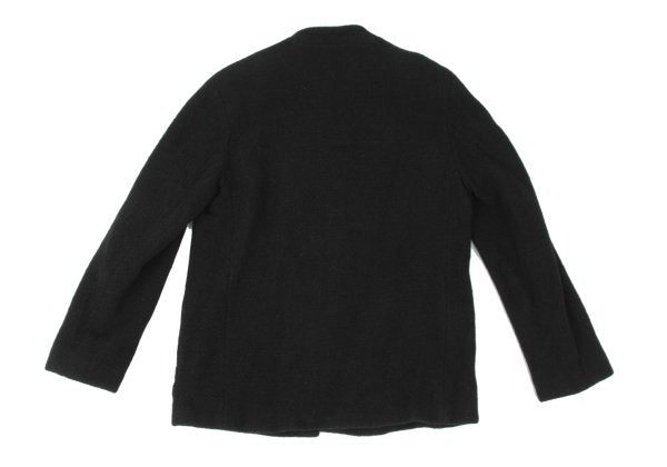 agnes b. homme Wool Blend Pile Stand Collar Jacket Black