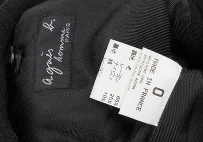 agnes b. homme Wool Blend Pile Stand Collar Jacket Black