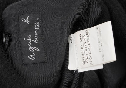 agnes b. homme Wool Blend Pile Stand Collar Jacket Black