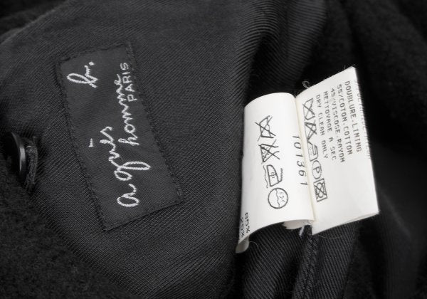 agnes b. homme Wool Blend Pile Stand Collar Jacket Black