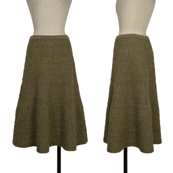 yoshie inaba Wool Cable Knit Midi Skirt Green Size 9