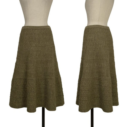 yoshie inaba Wool Cable Knit Midi Skirt Green Size 9