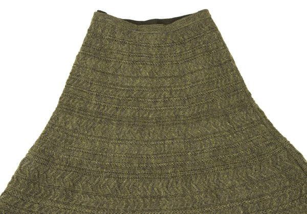 yoshie inaba Wool Cable Knit Midi Skirt Green Size 9