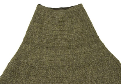 yoshie inaba Wool Cable Knit Midi Skirt Green Size 9
