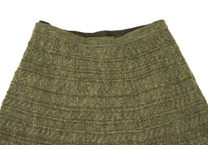 yoshie inaba Wool Cable Knit Midi Skirt Green Size 9
