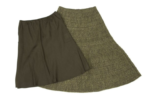 yoshie inaba Wool Cable Knit Midi Skirt Green Size 9