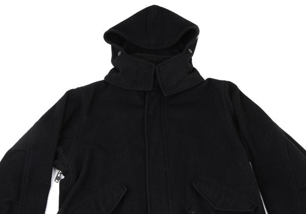 Yohji Yamamoto POUR HOMME 14AW Zip Melton Coat Black Size 1