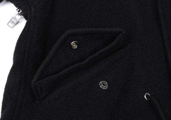 Yohji Yamamoto POUR HOMME 14AW Zip Melton Coat Black Size 1