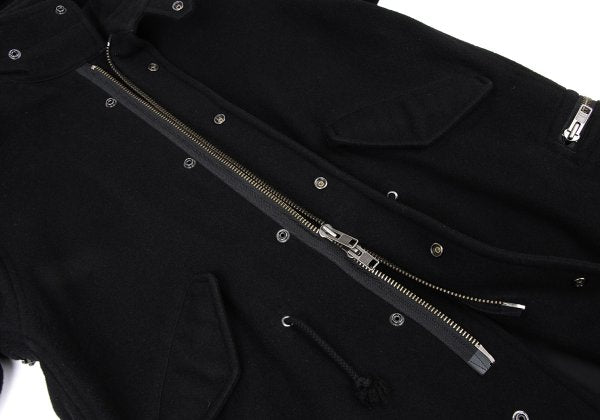 Yohji Yamamoto POUR HOMME 14AW Zip Melton Coat Black Size 1