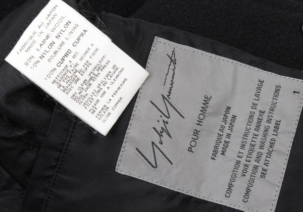 Yohji Yamamoto POUR HOMME 14AW Zip Melton Coat Black Size 1