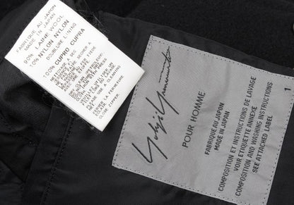 Yohji Yamamoto POUR HOMME 14AW Zip Melton Coat Black Size 1