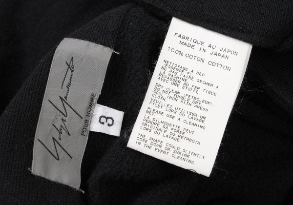 Yohji Yamamoto POUR HOMME 12AW Cotton Mantle Black Sweatshirt Size 3