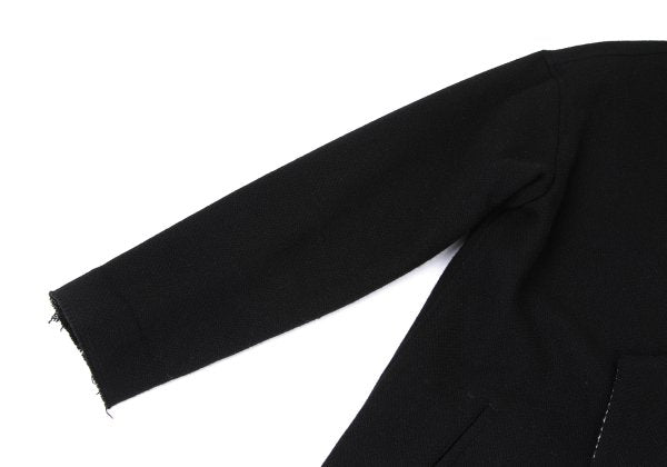 Y's 21AW Reversible Glen Check Collarless Black White Coat Size 1