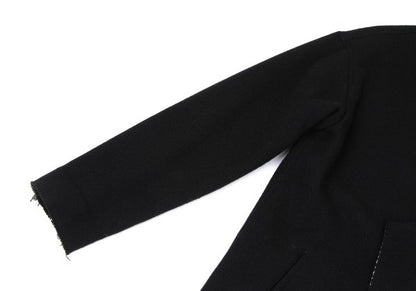 Y's 21AW Reversible Glen Check Collarless Black White Coat Size 1