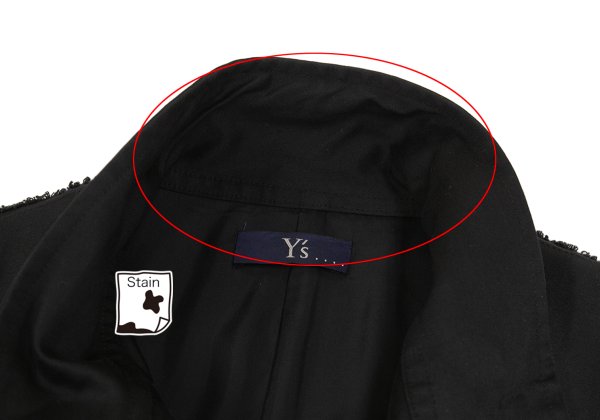 Y's.... 22AW Cotton Back Cut-off Double Coat Black Size 2
