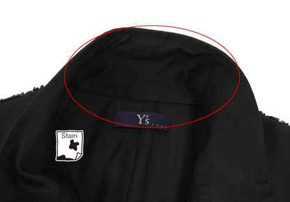 Y's.... 22AW Cotton Back Cut-off Double Coat Black Size 2
