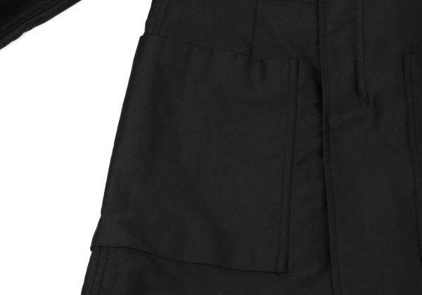 Y's.... 22AW Cotton Back Cut-off Double Coat Black Size 2