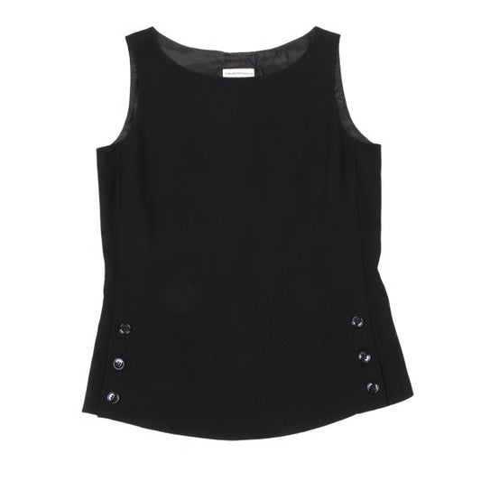 EMPORIO ARMANI Wool Hem Button Tank Top Black Size 36