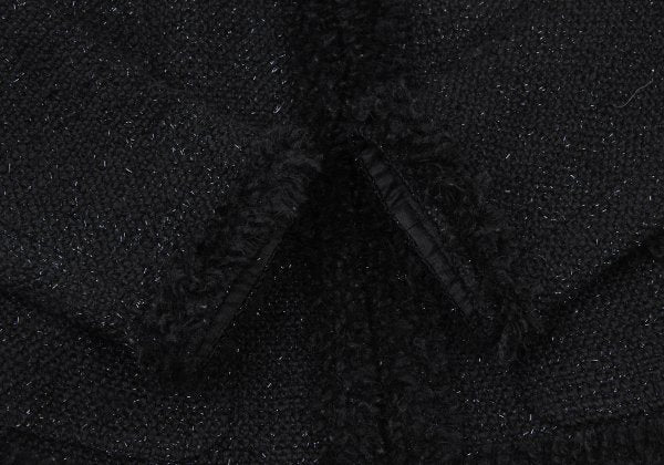Harrods Fringe Taping Lame Tweed Jacket Black Size 2